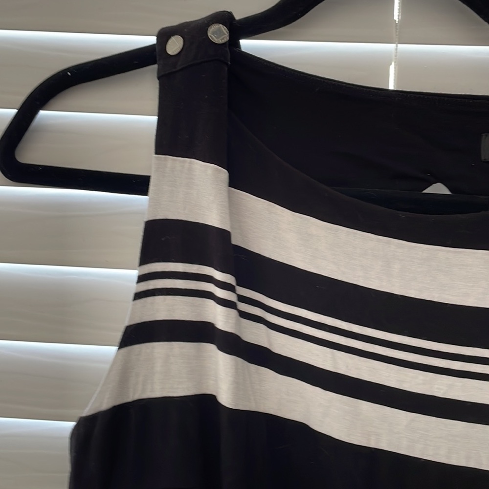 White House Black Market Black and White Striped Midi Dress - Picture 7 of 15